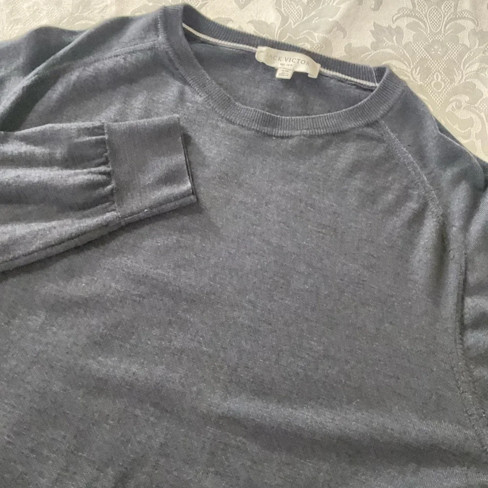 Jack Victor Black Virgin Wool Long Sleeve Crewneck Sweater Men’s Size XL/TG